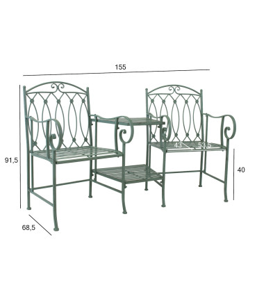 Pink MINT abilauaga 155x68,5x91,5cm, antiikroheline, sepistatud metall