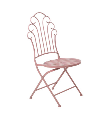 Стул ROSY складной 55,5x45x93,5см, кованое железо, розовый