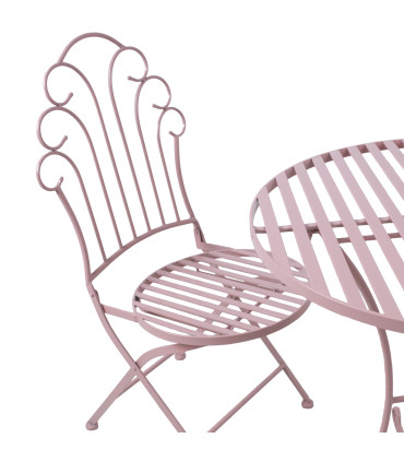 Стул ROSY складной 55,5x45x93,5см, кованое железо, розовый