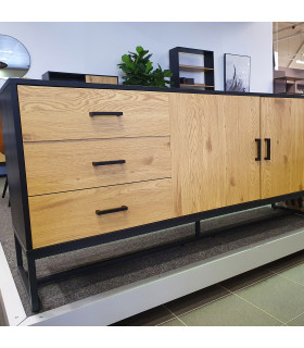 Комод AMSTERDAM 160x40xH75см, дуб/черный