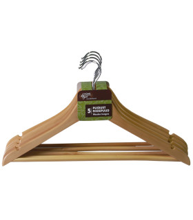 Вешалки 5шт/комплекте, светлое дерево.