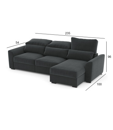 Угловой диван-кровать TITTO темно-серый