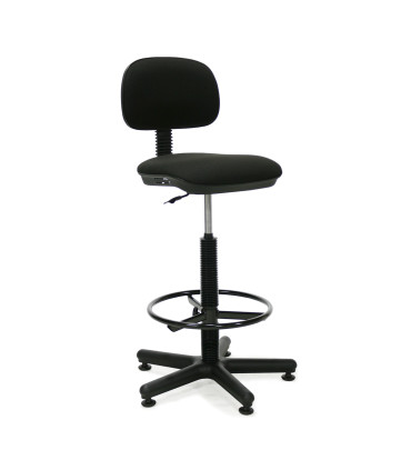 Высокий рабочий стул SENIOR 44x39,5-42xH87-118,5cм, сиденье и спинка: ткань, цвет: чёрный