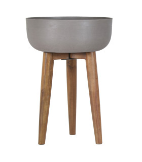 Lillepott SANDSTONE puidust jalgadega D40xH56,5cm, pruun