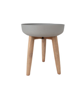 Lillepott SANDSTONE puidust jalgadega D36,5xH43cm, hall