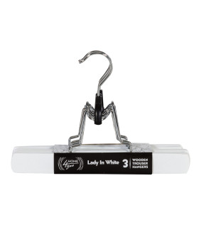 Вешалки LADY IN WHITE 3шт, для брюк, белый дерево