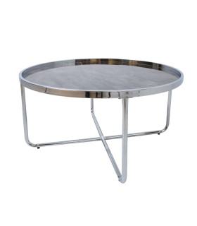 Diivanilaud ASTOR D80xH40cm, hall, klaas, terasjalad