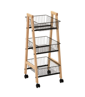 Полка БРЕН черный/дерево