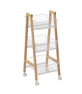 Riiul BREN valge, 32x37xH81cm, täispuit, teras