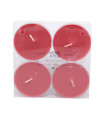 Чайные свечи MAXI 4шт/упаковке, VELVET ROSE, красный ( аромат - роза )