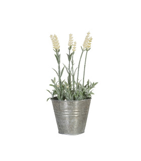 Искусственный цветок IN GARDEN, лаванда в горшке Н25см, белый
