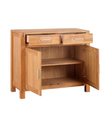 Kummut CHICAGO NEW 2-sahtli ja 2-uksega, 97x44xH86cm, puit: tammespoon/MDF, värvus: naturaalne, viimistlus: õlitatud