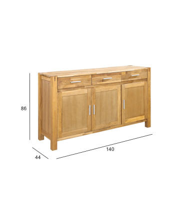 Kummut CHICAGO NEW 140x44xH86cm, tamm