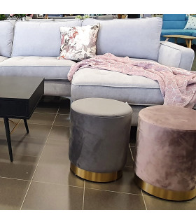 Пуф LA PERLA D35xH42см, материал покрытия: бархатная ткань, цвет: серый