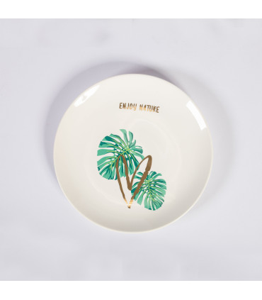 Тарелка TIME TO RELAX D21см, белый/ золотистый