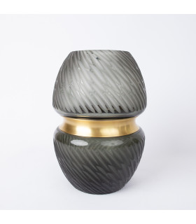 Ваза LUXO D14,5xH20см, зеленый/золотой