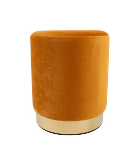 Пуфик LA PERLA, D35xH42см, ткань: бархат, цвет: желтый
