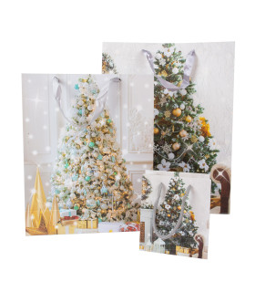 Подарочный пакет XMAS TREE-1, 12x14x6см, микс