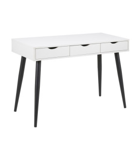 Kirjutuslaud NEPTUN 110x50xH77cm, valge/must, melamiinplaat, metall