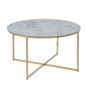 Diivanilaud ALISMA D80xH45cm, valge/kuldne