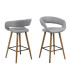 Барный стул GRACE 55x46,5xH98см, сиденье и спинка: ткань, цвет: светло-серый, ножки: дуб, обработка: промасленный