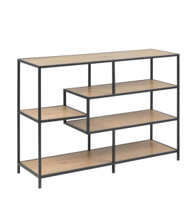 Riiul SEAFORD 114x35xH78cm, tamm, mööbliplaat, metall