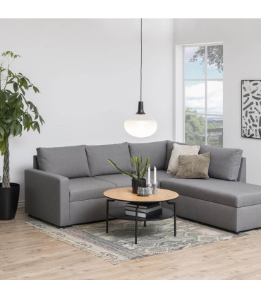 Diivanilaud GOLDINGTON D80xH45cm, tamm/must, mööbliplaat, MDF, metall