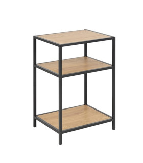 Столик вспомогательный SEAFORD 42x35xH63см, 2-полки, полки: мебельная пластина с ламинированным покрытием, цвет: дуб
