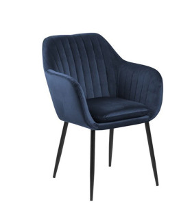 Стул / кресло EMILIA 57x59xH83см, сиденье и спинка: ткань, цвет: тёмно-синий, ножки: чёрный металл