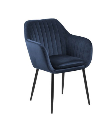 Стул / кресло EMILIA 57x59xH83см, сиденье и спинка: ткань, цвет: тёмно-синий, ножки: чёрный металл