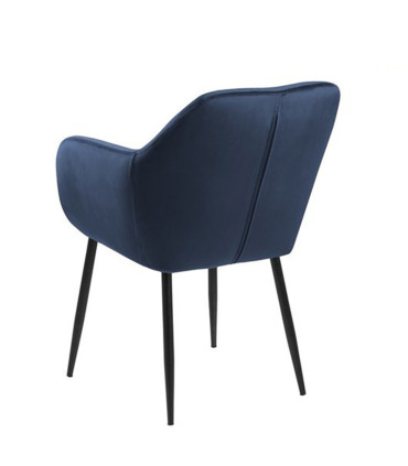 Стул / кресло EMILIA 57x59xH83см, сиденье и спинка: ткань, цвет: тёмно-синий, ножки: чёрный металл