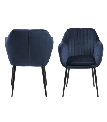 Tool EMILIA 57x59xH83cm, iste ja seljatugi: sametkangas, värvus: meresinine, jalad: must metall