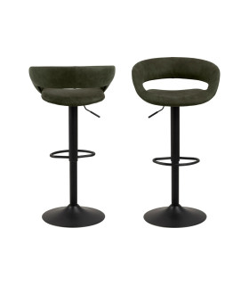 Baaritool GRACE 54,5x48,5xH104cm, iste ja seljatugi: kangas, värvus: oliiviroheline, jalg: must