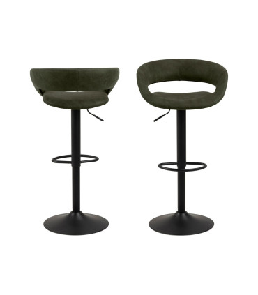 Baaritool GRACE 54,5x48,5xH104cm, iste ja seljatugi: kangas, värvus: oliiviroheline, jalg: must