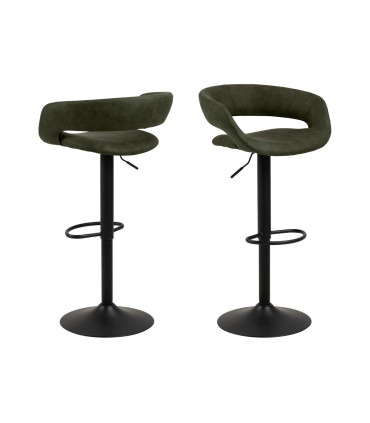 Baaritool GRACE 54,5x48,5xH104cm, iste ja seljatugi: kangas, värvus: oliiviroheline, jalg: must