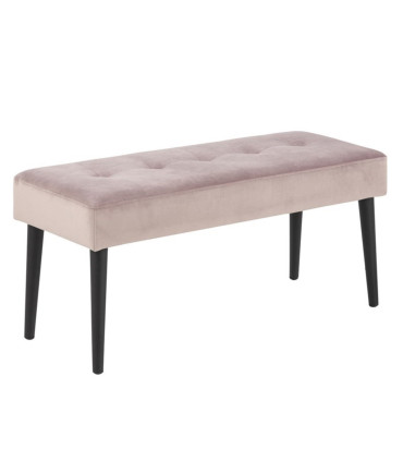 Скамья GLORY 38x95xH45см VIC ткань пыльная роза 18, пучки, металлические ножки с порошковым покрытием, матовый черный
