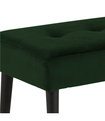 Скамейка GLORY 38x95xH45см, ткань: лесной зеленый, металлические ножки с порошковым покрытием, шероховатый матовый черны