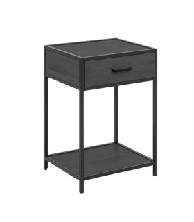 Öökapp SEAFORD 42x35xH63cm, sahtliga, must saare melamiin, raam: metall