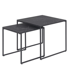 Журнальные столики 2 столов INFINITY, 50x50xH45см, черный мрамор