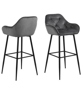Барный стул BROOKE 55x52xH103,5см, темно-серый бархат / черный