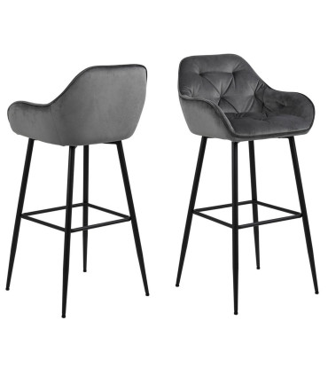 Барный стул BROOKE 55x52xH103,5см, темно-серый бархат / черный