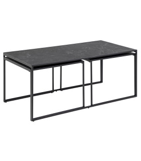 Diivanilauad 3tk INFINITY 120x60xH48cm, 56x56xH44cm, 56x56xH44cm, must