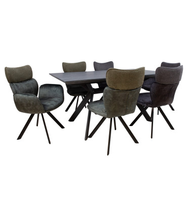 Söögilauakomplekt EDDY-2 6-tooliga 10333+10334