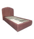 Кровать EVA с матрасом HARMONY DUO NEW 90x200см, бархат состаренный розовый