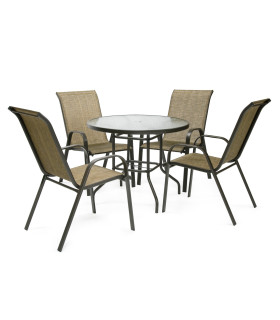 Садовая мебель DUBLIN стол и 4 стула, серебряно-серый