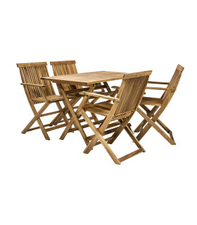 Aiamööblikomplekt FINLAY laud ja 4 käetugedega tooli