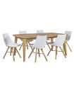 Söögilauakomplekt RETRO 6-tooliga (37021) 190x90xH75cm, puit: tamm, viimistlus: õlitatud.