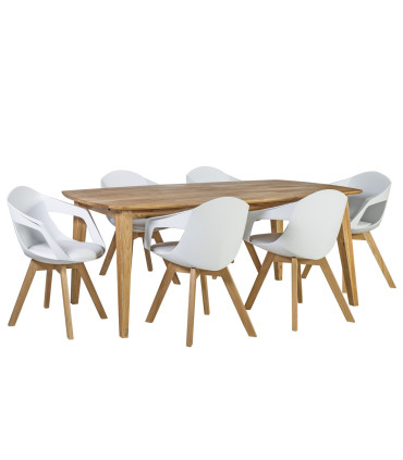 Söögilauakomplekt RETRO 6-tooliga (37034) 190x90xH75cm, puit: tamm, viimistlus: õlitatud.