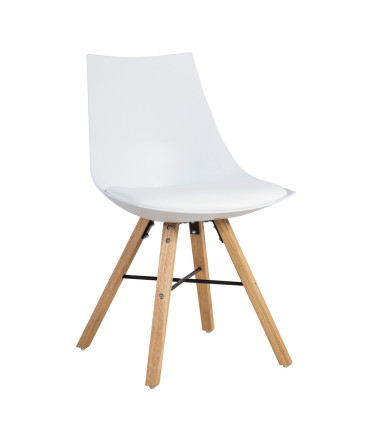 Обеденный комплект HELENA с 4-стульями (37021), 140x80xH74см, cтолешница: шпон дуба МДФ, обработка: лакированный