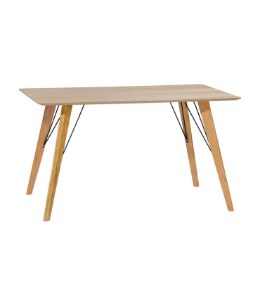 Обеденный комплект HELENA с 4-стульями (37021), 140x80xH74см, cтолешница: шпон дуба МДФ, обработка: лакированный